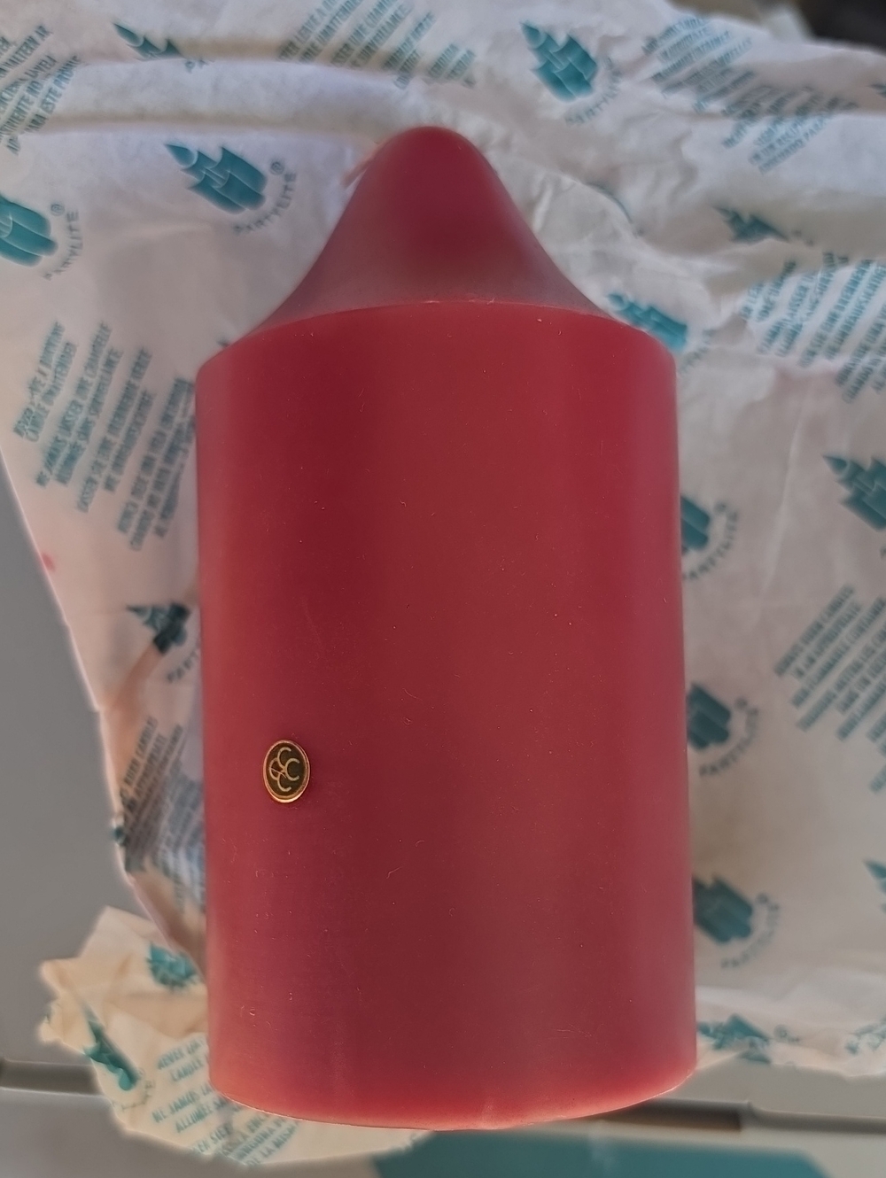 Vintage PartyLite Red Pillar Candle